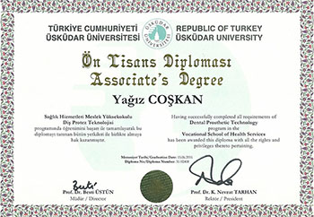 Yağız Coşkan Diploma